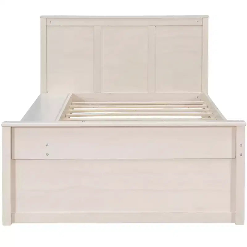 Lit plate-forme Polibi en bois massif avec lit gigogne et armoire de rangement