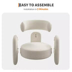 GustoWave Ensemble de 2 fauteuils d'appoint en forme de tonneau, chaises longues rembourrées modernes pour chambre ou bureau, Blanc