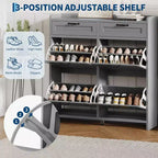 Meuble de rangement pour chaussures autoportant GUSTOWAVE avec 4 tiroirs basculants pour entrée, couloir, salon