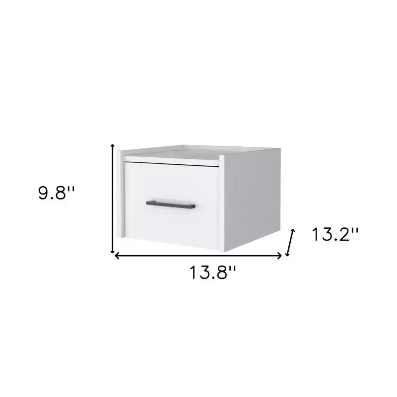 HomeRoots 10 Table de chevet flottante en bois blanc à un tiroir