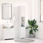 vidaXL Meuble de salle de bain blanc en bois d'ingénierie Meuble haut de salle de bain