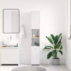 vidaXL Meuble de salle de bain blanc en bois d'ingénierie Meuble haut de salle de bain