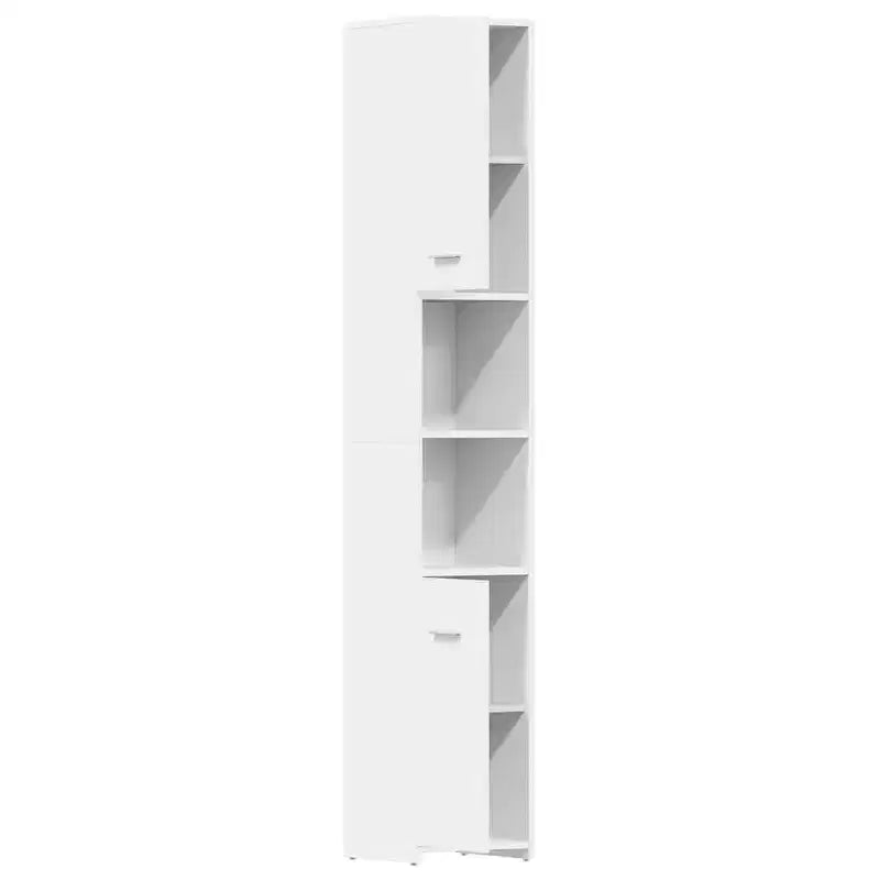 vidaXL Meuble de salle de bain blanc en bois d'ingénierie Meuble haut de salle de bain