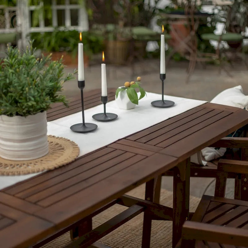 Ensemble de salle à manger 5 pièces extensible en acacia Middlebrook Hydaburg