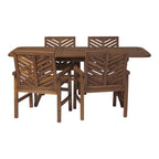 Ensemble de salle à manger 5 pièces extensible en acacia Middlebrook Hydaburg