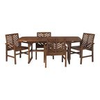 Ensemble de salle à manger 5 pièces extensible en acacia Middlebrook Hydaburg