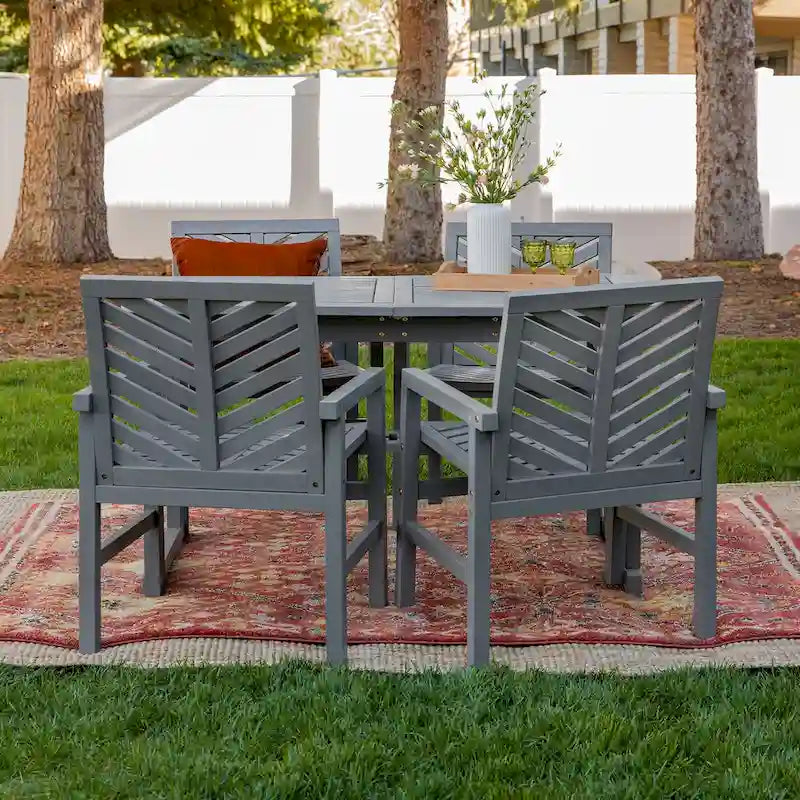 Ensemble de salle à manger 5 pièces extensible en acacia Middlebrook Hydaburg
