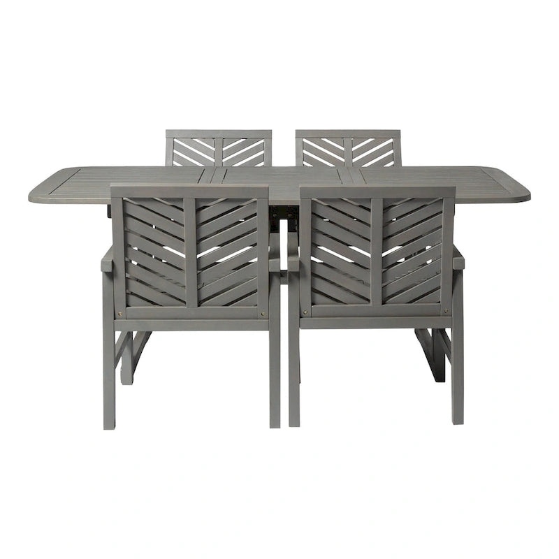 Ensemble de salle à manger 5 pièces extensible en acacia Middlebrook Hydaburg