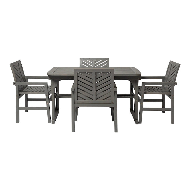 Ensemble de salle à manger 5 pièces extensible en acacia Middlebrook Hydaburg
