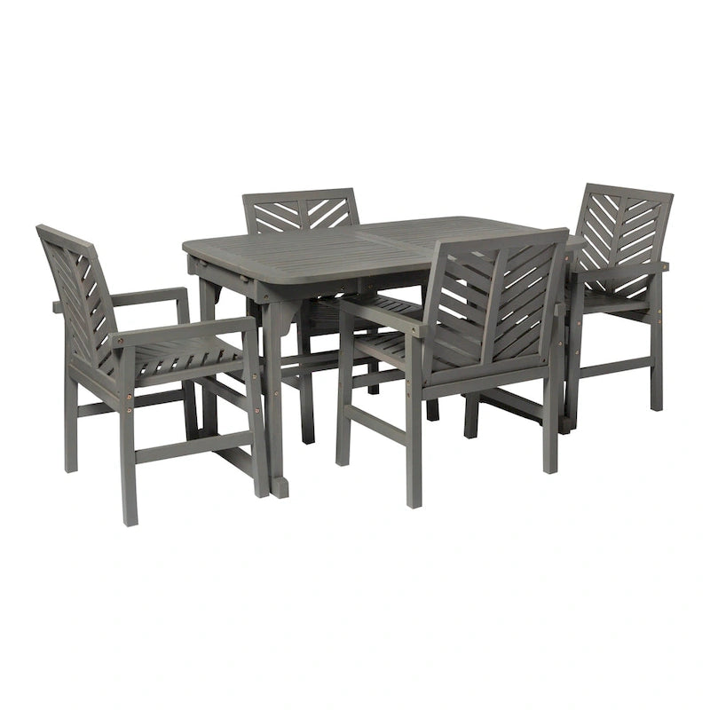 Ensemble de salle à manger 5 pièces extensible en acacia Middlebrook Hydaburg