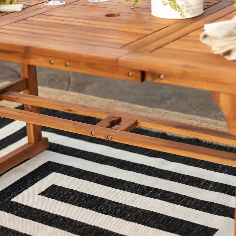 Ensemble de salle à manger 5 pièces extensible en acacia Middlebrook Hydaburg