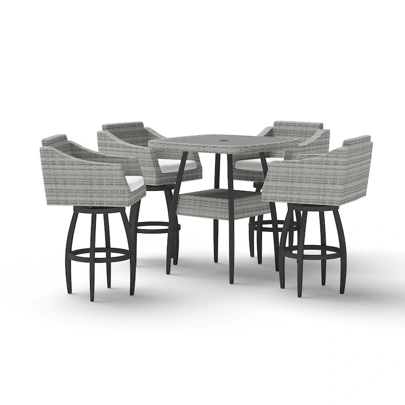 Ensemble de 5 tabourets de bar d'extérieur Sunbrella Cannes