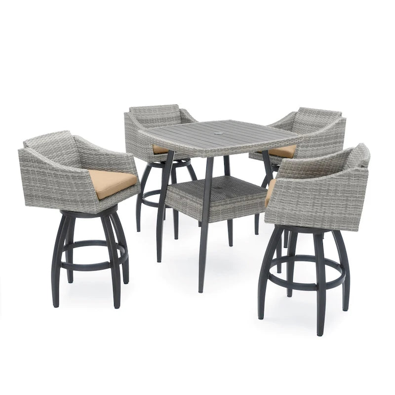 Ensemble de 5 tabourets de bar d'extérieur Sunbrella Cannes