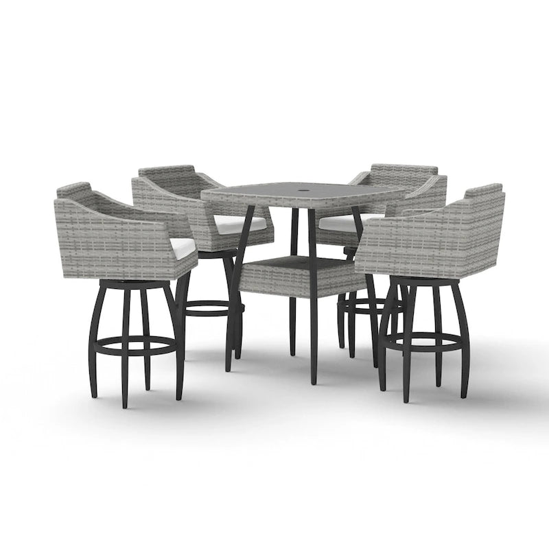 Ensemble de 5 tabourets de bar d'extérieur Sunbrella Cannes