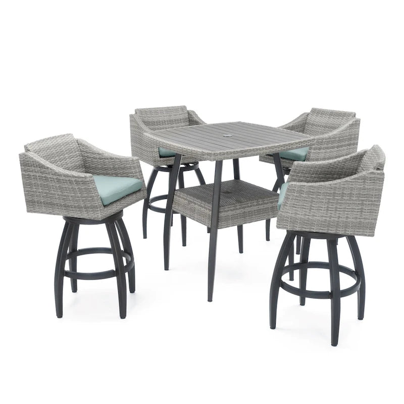Ensemble de 5 tabourets de bar d'extérieur Sunbrella Cannes