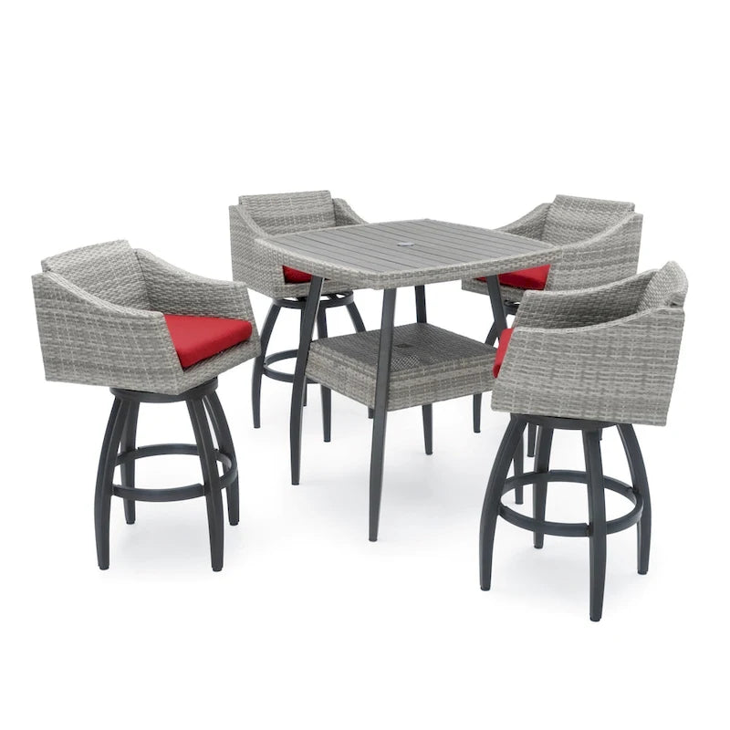 Ensemble de 5 tabourets de bar d'extérieur Sunbrella Cannes