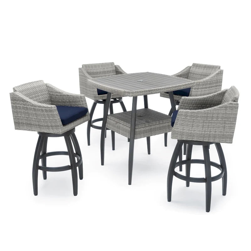 Ensemble de 5 tabourets de bar d'extérieur Sunbrella Cannes