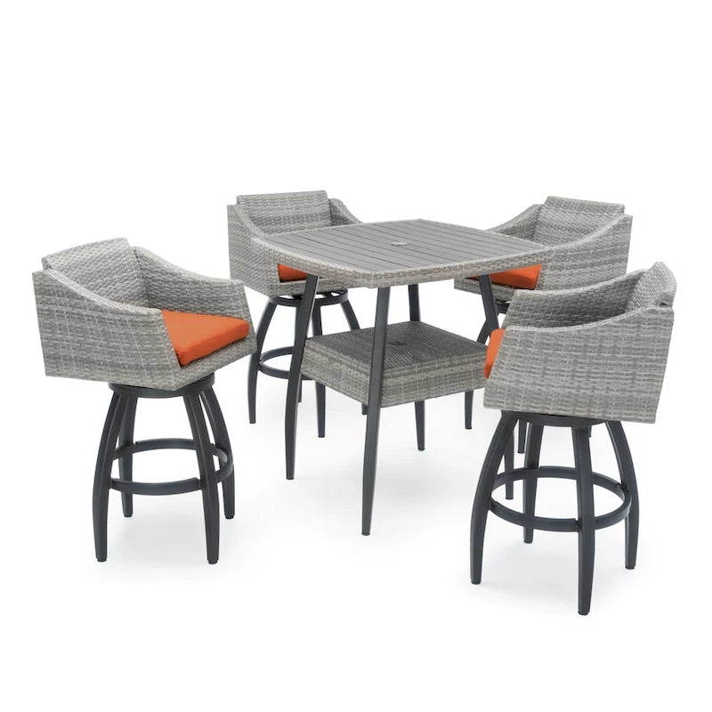 Ensemble de 5 tabourets de bar d'extérieur Sunbrella Cannes