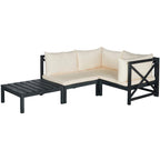 Canapé d'angle d'extérieur Lynwood SAFAVIEH gris ardoise foncé/taupe - 68,5 cm L x 68,5 cm P x 68,5 cm H