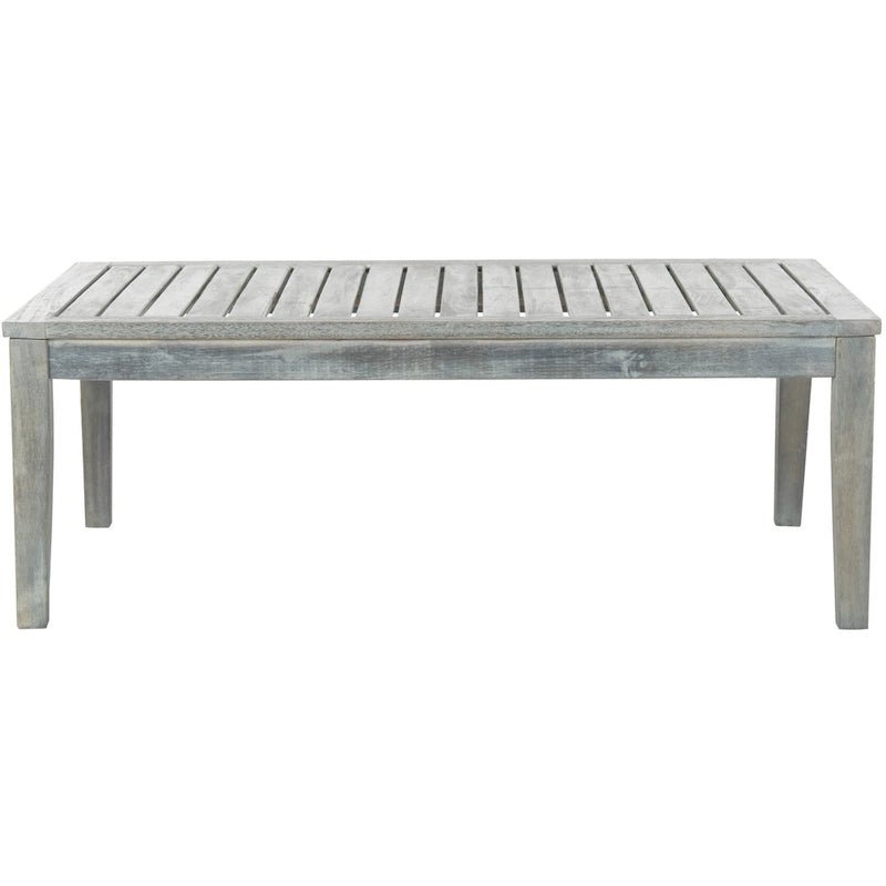 SAFAVIEH Outdoor Living Del Mar Ensemble de patio 4 pièces en bois d'acacia marron avec coussins beiges - 48 L x 25 P x 32 H po