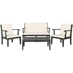 SAFAVIEH Outdoor Living Fresno Gris Ardoise Foncé 4 pièces - 48L x 25P x 32H