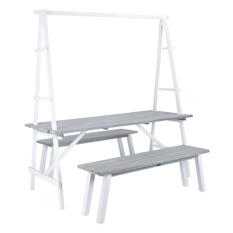 SAFAVIEH Outdoor Living Willamy – Ensemble de salle à manger 3 pièces – 29 l x 69 P x 74 H