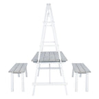 SAFAVIEH Outdoor Living Willamy – Ensemble de salle à manger 3 pièces – 29 l x 69 P x 74 H