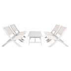 SAFAVIEH Outdoor Living Blaze - Ensemble de 5 pièces de café en bois d'acacia - Gris/Gris - 24W x 31D x 28H