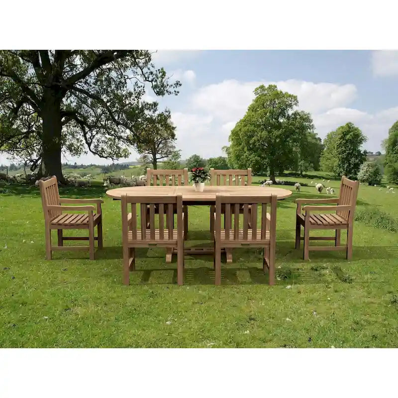 Ensemble de table à manger en teck naturel Hyde Park