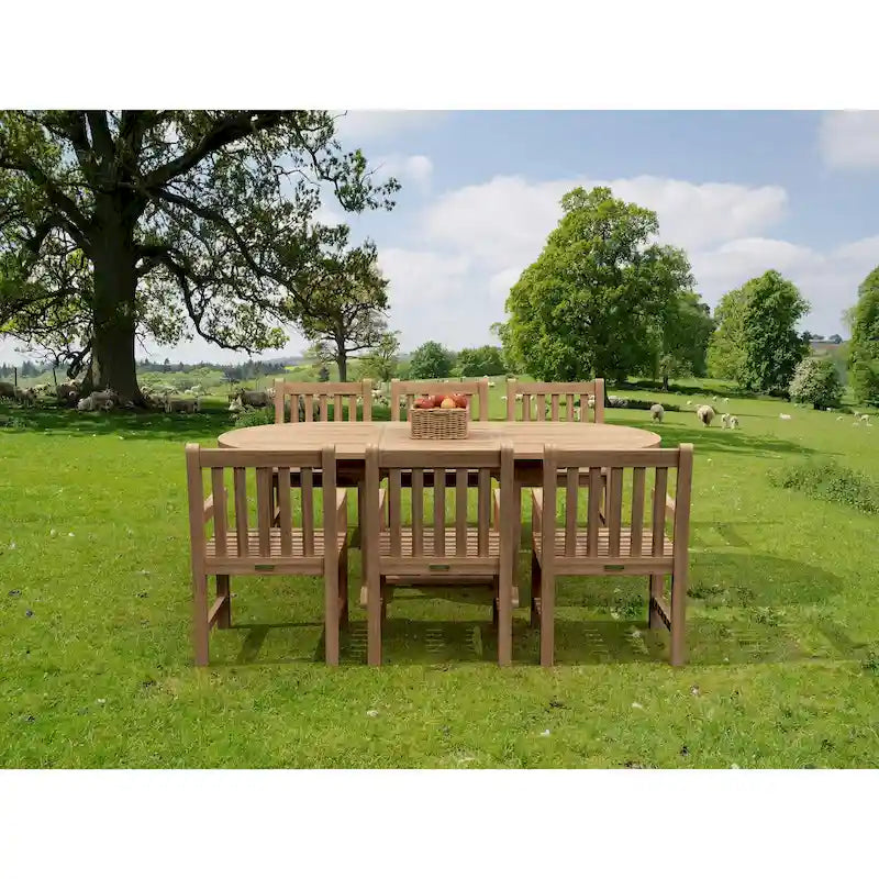 Ensemble de table à manger en teck naturel Hyde Park