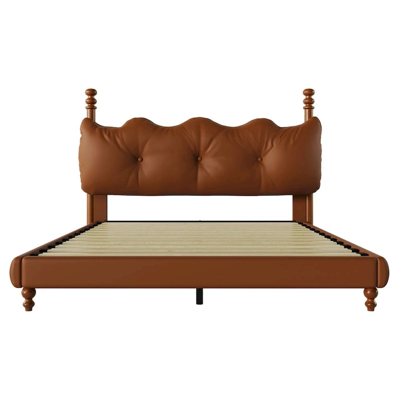 Lit de luxe rembourré en cuir PU