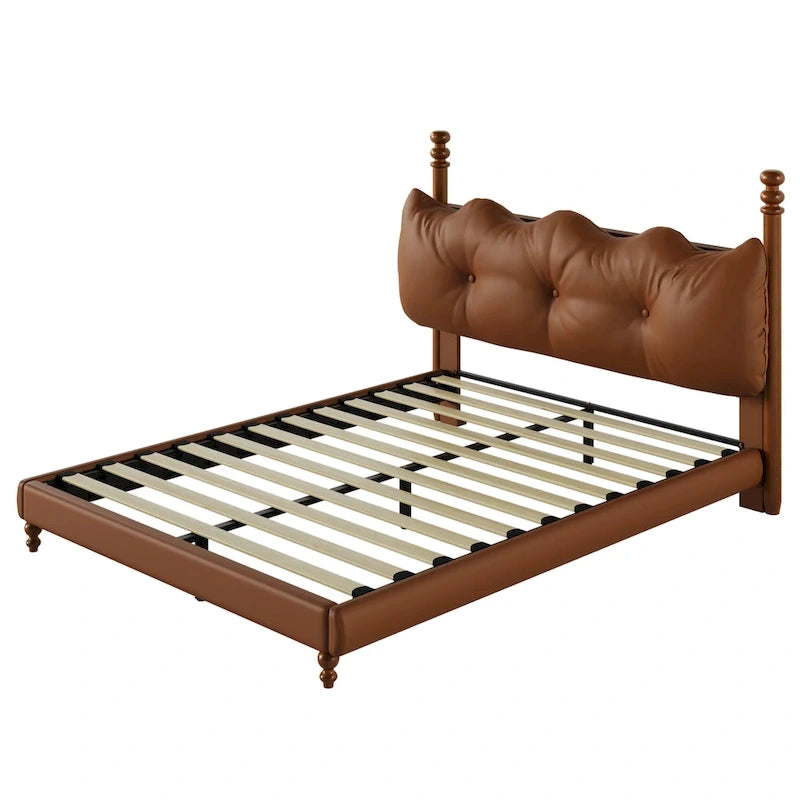 Lit de luxe rembourré en cuir PU