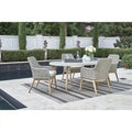 Signature Design by Ashley Seton Creek Brown/Gray 5-Piece Outdoor Dining Package - 80 W x 42 D x 28.88 H