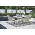 Signature Design by Ashley Seton Creek Brown/Gray 5-Piece Outdoor Dining Package - 80 W x 42 D x 28.88 H