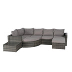 Ensemble de canapé de jardin 8 pièces, mobilier de jardin d'angle en rotin, ensemble de conversation pour terrasse