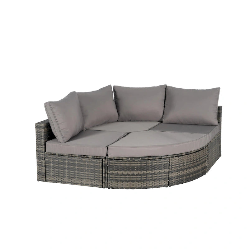 Ensemble de canapé de jardin 8 pièces, mobilier de jardin d'angle en rotin, ensemble de conversation pour terrasse