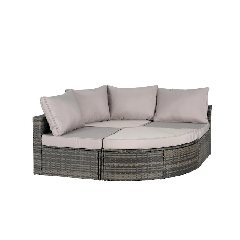Ensemble de canapé de jardin 8 pièces, mobilier de jardin d'angle en rotin, ensemble de conversation pour terrasse