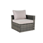 Ensemble de canapé de jardin 8 pièces, mobilier de jardin d'angle en rotin, ensemble de conversation pour terrasse
