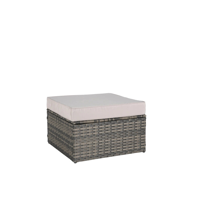 Ensemble de canapé de jardin 8 pièces, mobilier de jardin d'angle en rotin, ensemble de conversation pour terrasse