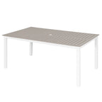 Ensemble repas d'extérieur pour 6, table de patio avec trou pour parasol, conception empilable