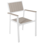 Ensemble repas d'extérieur pour 6, table de patio avec trou pour parasol, conception empilable