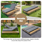 Ensemble de 2 chaises longues de patio d'extérieur 76,8 W avec dossier réglable à 5 positions - S.O.