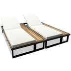 Ensemble de 2 chaises longues de patio d'extérieur 76,8 W avec dossier réglable à 5 positions - S.O.
