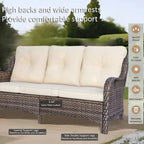 Ensemble de patio 6 pièces avec fauteuils à bascule pivotants