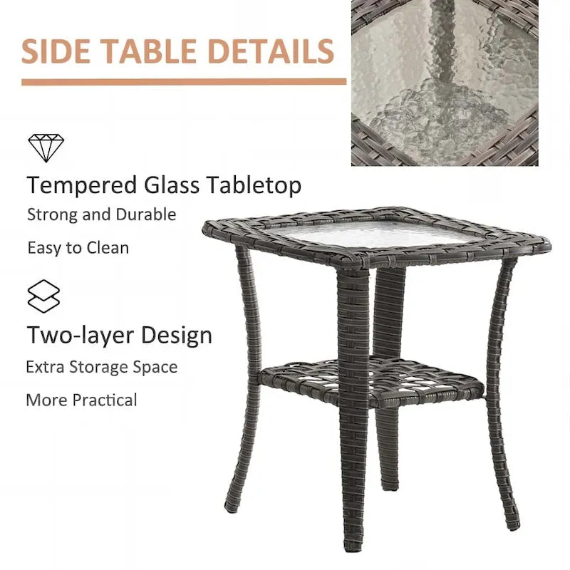 Ensemble de patio 6 pièces avec fauteuils à bascule pivotants
