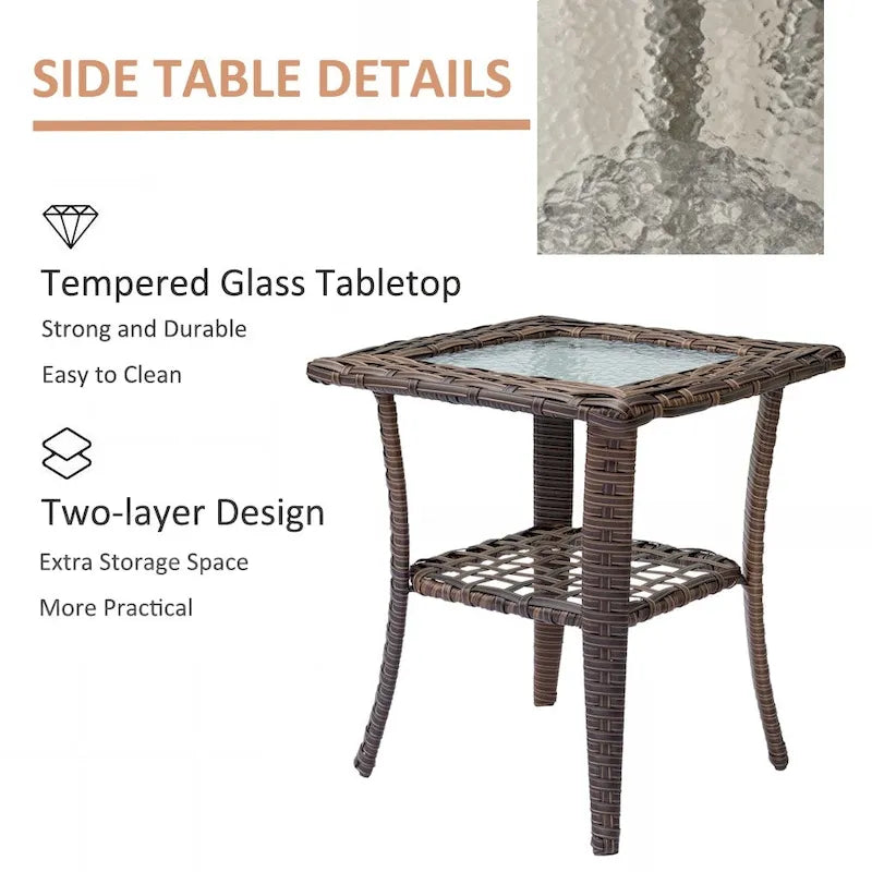 Mobilier de patio - Ensemble de 11 meubles de patio en osier avec fauteuils pivotants