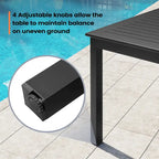 Ensemble de salle à manger d'extérieur 9 pièces avec table rectangulaire en aluminium extensible et chaises en rotin