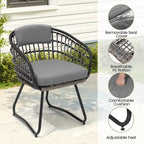 Ensemble de salle à manger d'extérieur 9 pièces avec table rectangulaire en aluminium extensible et chaises en rotin