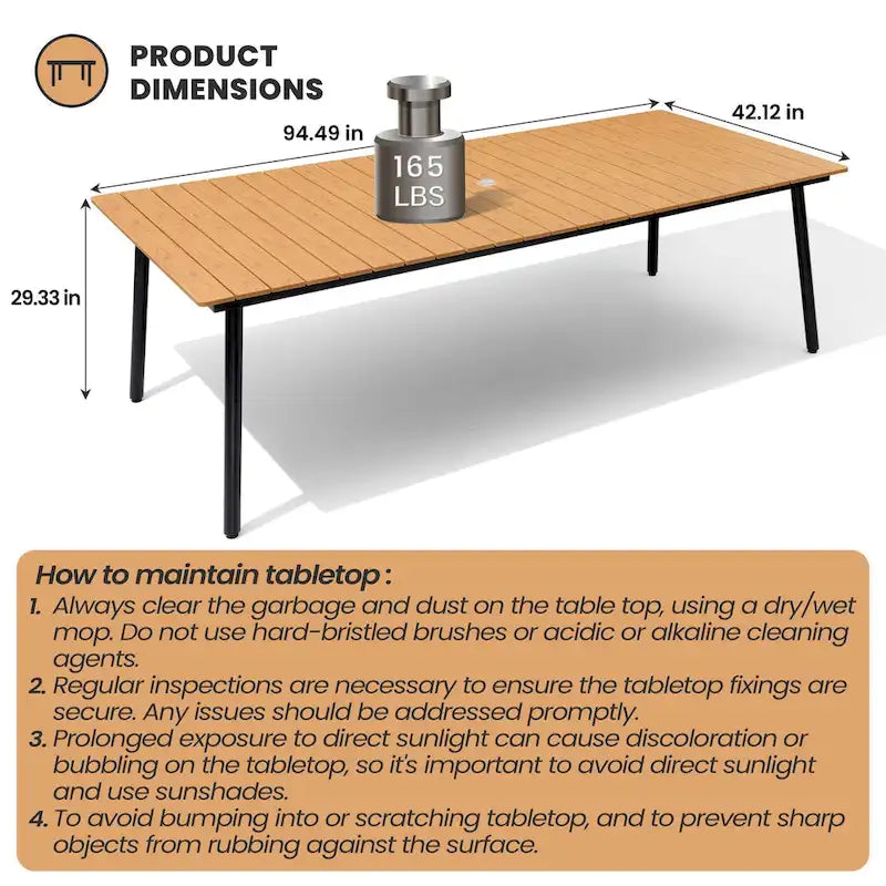 Ensemble de salle à manger d'extérieur 7 pièces avec table en aluminium et chaises en rotin synthétique