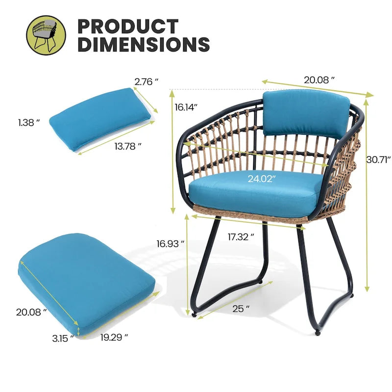 Ensemble de salle à manger d'extérieur 7 pièces avec table en aluminium et chaises en rotin synthétique